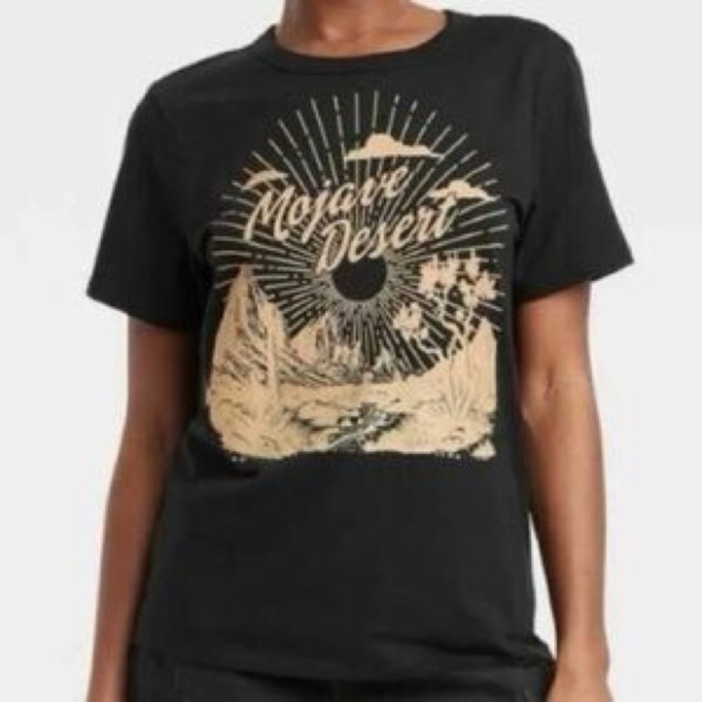 Zoe + Liv Black and Gold Mojave Desert Tee